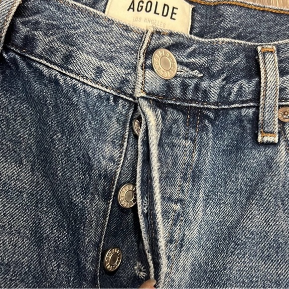 Agolde Parker button fly denim jean shorts size 30 - Picture 3 of 10